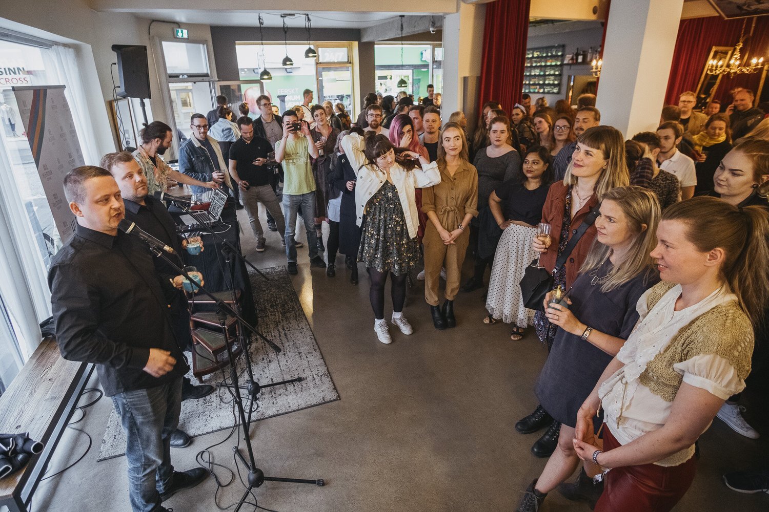 The opening party at Hlemmur Square Hotel, Reykjavík Fringe 2020. Photo by Patrik Ontkovic